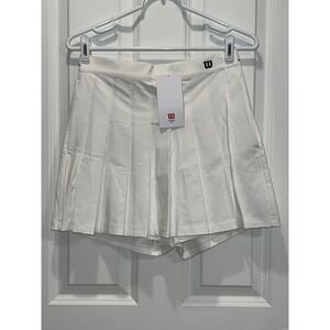 NEW Wilson Farrah Pleated Skort White Tennis Golf Skirt Womens size medium